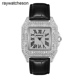 Luxury Carters Watch Tank Swiss Watches Automatic Women Quartz Waterproof Fully Diamond Ladies Silver Square Couple with Rhinestone Wristwatches