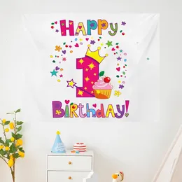 Tapestries Custom Birthday Party Backdrops Decoration Diy Design Child Baby Po Pography Background Tapestry Wall Hanging Room Decor