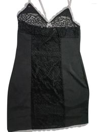 Casual Dresses Women S Summer Short Sexy Skinny Sling Dress Black Slim Fit Sleeveless V Neck Lace Trim Camisole