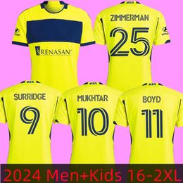 2024 Nashville SC Soccer Jerseys The 615 Kit Man 24 Football Shirts Primary Home Yellow Away Man In Black SURRIDGE MUKHTAR BOYD SHAFFELBURG MOORE Men kids Uniform kit