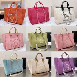 Beach Bags Letter Luxury CC Totes Handbag Fashion Canvas Bag Womens Ladies Brand Ch Embroidered Tote Designer Handbags Female Shopping Cross Body Backpack 79CW