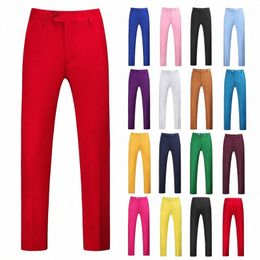 mens Pure Color Tailoring Pants Busin Occupati Slim Fit Dr Office Trousers Man Dr Formal Suit Pants Casual for Men s6Zz#