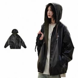 harajuku Hooded Men Pu Leather Jacket Autumn Vintage Motorcycle Black Coat Male Hip Hop Zipper Outerwear Unisex Streetwear 2023 B8Ka#