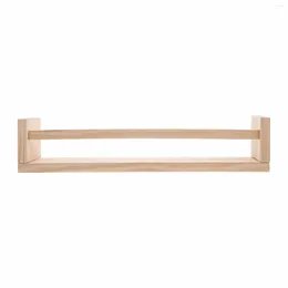 Hooks Wooden Shelf Household Floating Wall Mount Bookshelf Bath Multi-function Rack Mounted Holder