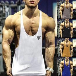 Men's Tank Tops Summer Fitness Spaghetti Strap Vest Casual O-neck Sleeveless Top Solid Colour Thin Sports For Loose Fit