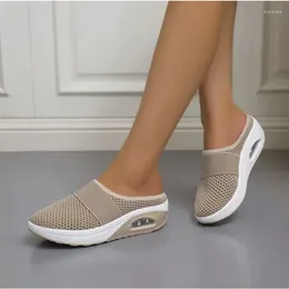 Slippers Fashion 2024 Summer Sandals Platform Outdoor Casual Wedge Women Flats Mesh Shoes Female Size 35-43