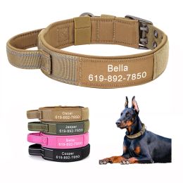 Collars Military Tactical Dog Collar Personalised Strong Dog Training Collars With Handle Durable For Medium Large Dogs German Shepard