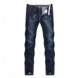 Jeans da uomo kstun 2023 pantaloni estivi in denim slim dritto blu scuro vestibilità regolare per il tempo libero pantaloni Lg famosi marchi Jean Men Hombre C85H #