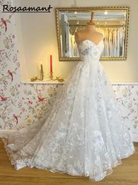 Princess Ball Gown Wedding Dresses Women Vestido Noiva Sweetheart Robe De Mariee Lace Appliques Bridal Backless