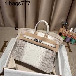 Handmade Bk Handbag Genuine Leather Wax Thread Himalayan Crocodile Bag 25 Classic Premium Women's Handheld Shoulder Tote