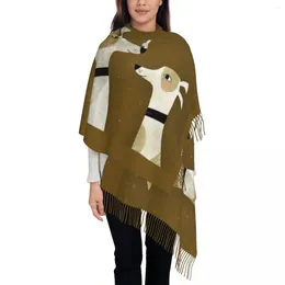 Scarves Greyhound Whippet Scarf For Women Warm Winter Pashmina Shawl Wrap Sighthound Dog Long Daily Wear