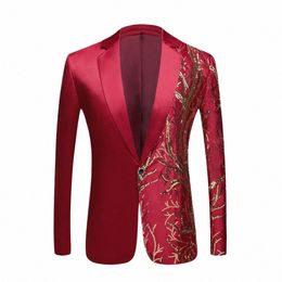 men's Suit Blazers Singer Host Ccert Stage Outfits Wedding Party Dres Party Prom Dr Tuxedo Singers Costume jacket z37g#