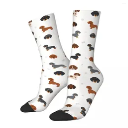 Men's Socks Dachshund Short Haired Crazy Unisex Dog Street Style Pattern Printed Novelty Crew Sock Boys Gift