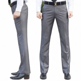 new Busin Casual Suit Pants Men Solid High Waist Straight Office Formal Trousers Mens Classic Style Suit Lg Pants A44 61Mr#