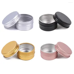 Storage Bottles 50/100/200pcs Aluminum Tin Jars 5g 10g 15g 20g 30g 50g 60g Empty Face Cream Jar Black Lip Cosmetic Makeup Containers