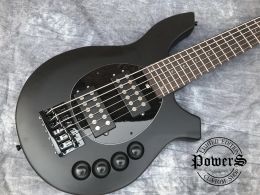 Guitar China's OEM Electric Bass guitar M Bongo Metal Black Colour 6 Strings HH Active Pickups ACTIVE ELECTRONICS free shipping