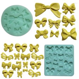 Baking Moulds Bow Fondant Moulds DIY Bowknot Silicone Cake Mould Sugarcraft Chocolate Cupcake Pastry Resin Tools Birthday Party