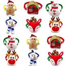 Dog Apparel 50/100pcs Christmas Pet Product Small Dogs Bowties Neckties Xmas Snowman Deer Cat Grooming Products Supplies