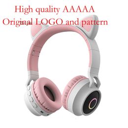 Cat Ear Headset Wireless Bluetooth Cute Series Suitable for Computers Iphone 1213 Line Control Card Insertion Gift Earphones