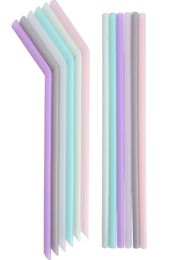 Silicone Drinking Straw Multicolor Reusable Silicone straw Folded Bent Straight Straw Home Bar Accessory silicone tube T2I52429126169