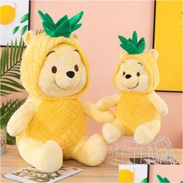 Stuffed Plush Animals Wholesale New Arrivals Pineapple Puff Pooh P Toy 30 Cm Removable Hat Teddy Bear Dolls The Best Gift For Children Dhhxj