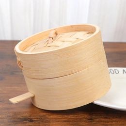 Double Boilers Steamer Pot Dumplings Chinese Dessert Bamboo Wooden Basket Cooking Accessories For