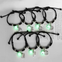 Charm Bracelets Luminous A-Z Initial Letters Bracelet Glow In The Dark Adjustable Rope Chain For Women Men Couple Fashion Jewellery Gift