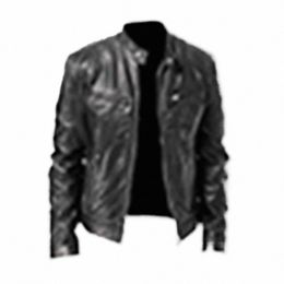 2023 Fi Men Leather Jacket Slim Stand Collar PU Short Coat Male Windproof Motorcycle Lapel Diagal Zipper Jacket Outerwear M3bl#