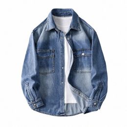 150kg Plus Size Autumn Spring Large Size Denim Jackets 7XL 6XL Loose Coat Men k5Zq#