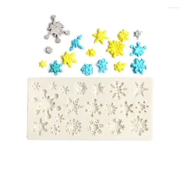 Baking Moulds SnowFlake Shaped 3D Silicon Chocolate Jelly Candy Cake Bakeware Mold DIY Pastry Bar Ice Block Soap Mould Tools