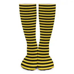 Women Socks Bumble Bees Yellow And Black Stripes Gothic Stockings Female High Quality Climbing Winter Design Anti Slip