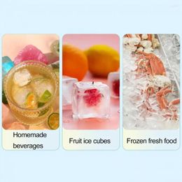 Baking Moulds Flexible Silicone Ice Mould Leakproof Freezer Tray With Transparent Lid Food Grade Reusable Cube Maker For Fridge