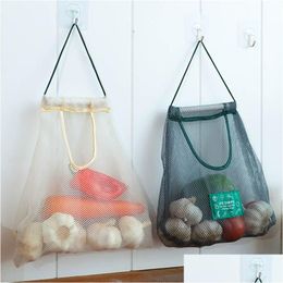 Cabinet Door Organisers Fruit And Vegetable Storage Net Bag Creative Kitchen Supplies Hanging Fruits Vegetables Storages Mesh Bags Dro Otcnj