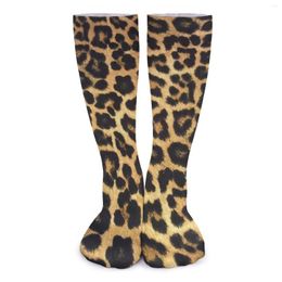 Women Socks Leopard Print Graphic Stockings Female Animal Skin Breathable Vintage Running Anti Slip Birthday Present