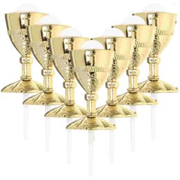 Wine Glasses Religious Cake Topper Holy Cup Chalice Decoration Cross God Bless Cupcake Mini Grail