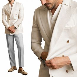 new Men's Suits Tailored 2 Pieces Blazer Pants Double Breasted Wedding Peaked Lapel Formal Slim Fit Formal Custom Made Plus Size 522r#