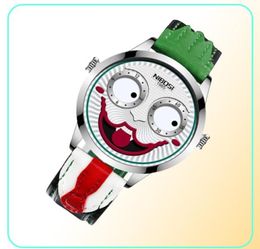 Nibosi joker relógio masculino marca de luxo divertido palhaço relógios masculinos à prova d' água moda limitada pulseiras para homens relogio masculino4210857