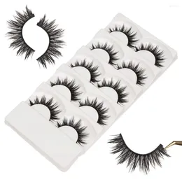 False Eyelashes Soft 5 Pairs Handmade Makeup Thick Eye Lashes Long Black Nautral