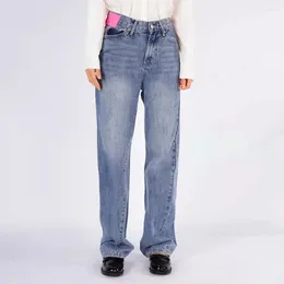 Women's Jeans Asymmetric Oblique Seams 2024 Fashion Casual High Waist Straight