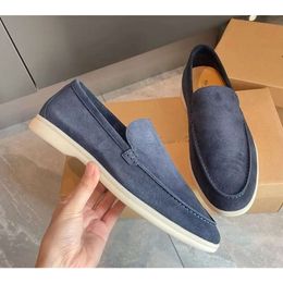 10A High Sneaker Mens casual shoes LP loafers flat low top suede Cow leather oxfords Moccasins summer walk comfort loafer slip on loafer rubber sole flats EU3647 with b