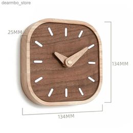 Desk Table Clocks Battery alarm clock black walnut solid wood silent desktop fashionable desktop clock bedroom desktop clock24327