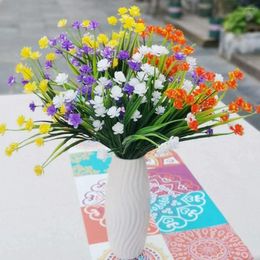 Decorative Flowers 8pcs Outdoor Artificial Uv Resistant Shrubs Plants For Indoor Home Decoration Decor