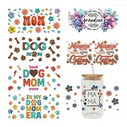 Window Stickers UV DTF Mother's Day Transfer Happy Juice Printed Sticker For The 16oz Libbey Glasses Wraps Bottles D13930