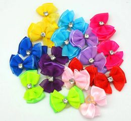 Dog Apparel 100pcs Handmade Pet Hair Bows Lace Ribbon For Cat Grooming Rubber Bands Products