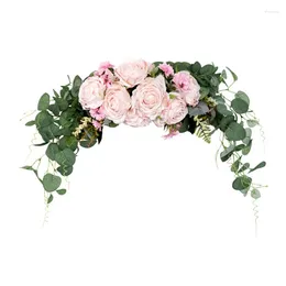 Decorative Flowers Artificial Rose Flower Swag Faux With Pink For Front Door Arch Wedding Party Mirror Tabletop Chair Decor