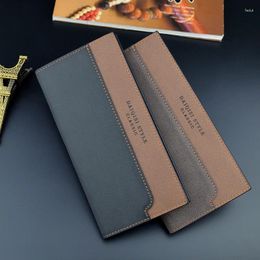 Wallets Men's Wallet Men Long Style Fashion Stitching Contrast Color Youth Soft Multi-card Suit Bag 2024