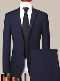 Mens Highquality Suit Business Professional Youth Office Worker Formal Dress Wedding Banquet Gentleman Twopiece 240318