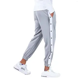 Men's Pants Basketball Training Pant Side Breasted Buttons Sweatpant Spring Autumn Hip Hop Sports Jogger Trousers With Pockets Male