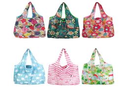 Large Foldable Shopping Bag Polyester Printed Reusable ECO Friendly Shoulder Bag Folding Pouch Storage Bags WB23354625128