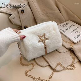 Shoulder Bags Winter Plush Women's Crossbody Bag Desgin Faux Fur Purses And Handbags Casual Square For Women Trend Fluffy